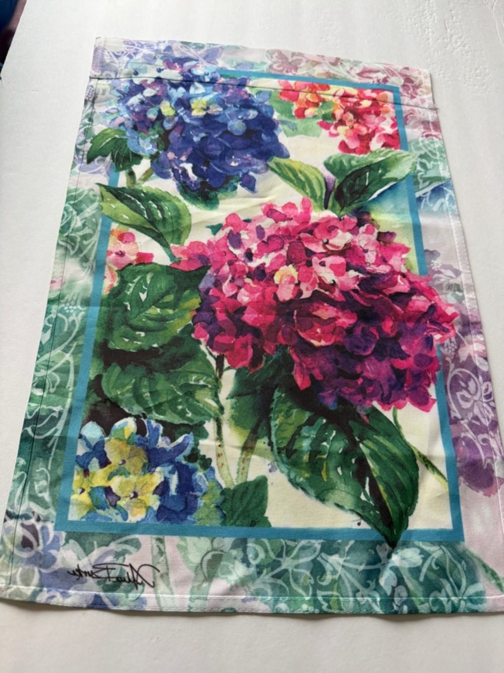 Toland Garden Art Flag 12” x‎ 15.5” Hydrangea Purple Pink Flowers